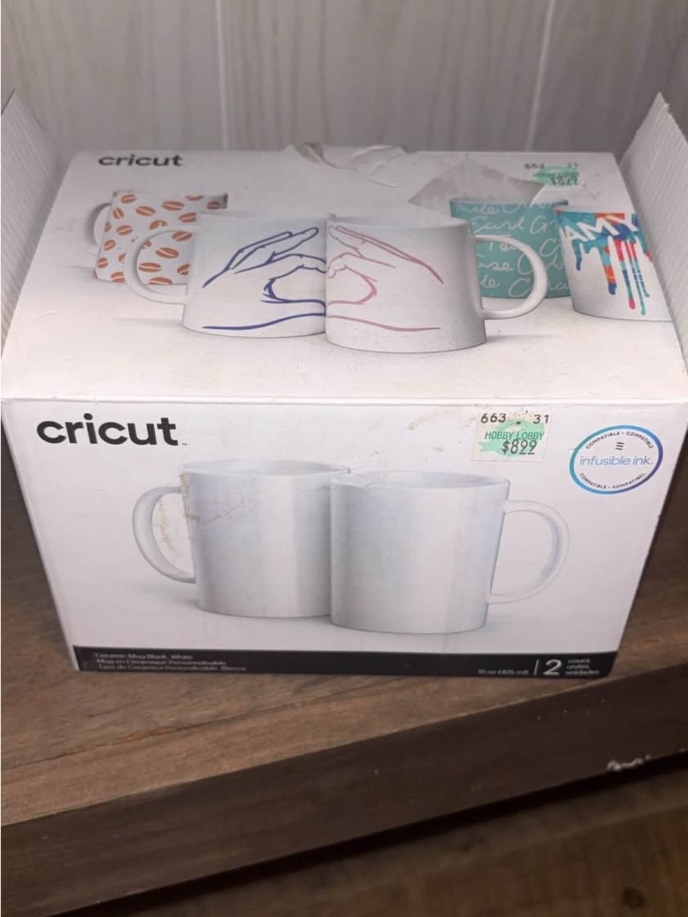 Cricut White Ceramic Mug Set with Multi-Color Accent Mockups (2 Pack)
